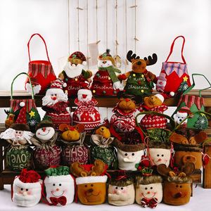 Bolsas de Regalo Navideñas con Cordón, Bolsas de Algodón Navideñas, Bolsas de Papá Noel y Renos, Bolsas de Regalo para Navidad - Product Image 1