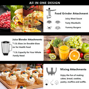 Mélangeurs <span class=keywords><strong>de</strong></span> nourriture multifonctionnels pour <span class=keywords><strong>cuisine</strong></span> domestique 1600W 8L Mélangeur sur socle électrique pour presser, broyer la viande, mélanger 3 en 1 Mélangeur à gâteaux - Product Image 3