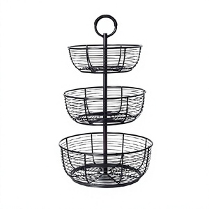 Panier de rangement pour légumes en fil de fer de qualité supérieure, design antique, forme ronde, panier de rangement pour fruits et légumes - Product Image 1