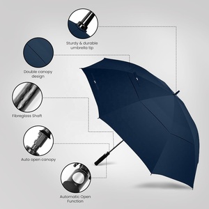 Golf <strong>Umbrella</strong> Windproof Heavy Duty Automatic Open UV Protection Water <strong>Repellent</strong> Double Canopy <strong>Umbrella</strong> with Logo - Product Image 2