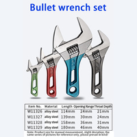 Llave Inglesa de Boca Ancha con Diseño Aerodinámico, Mordazas Delgadas, Ligera, para Espacios Pequeños, Servicio de Baños y Electrónica, Ajustable