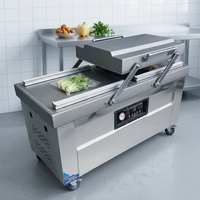 Machine d'emballage sous vide semi-automatique électrique 500PD à double chambre, silencieuse, haute efficacité, scelleuse alimentaire commerciale, facile à nettoyer, simple d'utilisation