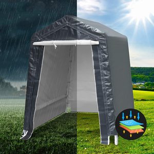 Abri de <span class=keywords><strong>moto</strong></span> et de voiture portable 6x8x7 pieds, imperméable aux UV, ignifuge, couverture de stockage, <span class=keywords><strong>abris</strong></span> de camping, auvent, abri de jardin, nature - Product Image 5