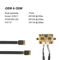 OEM OV6211 B & W 850 Ir LED Module de caméra à double objectif Mini UVC USB VR Eye Tracking CMOS 0.3Mp Monochrome Modules de caméra binoculaire