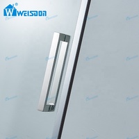 Weisdon Salle de bain personnalisée avec cadre en verre Salle de douche Porte coulissante en aluminium Cabine de douche