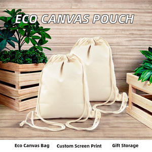Pochette de rangement personnalisée en toile recyclable de haute qualité avec cordon de serrage, écologique, durable, impression sérigraphique 3 en 1, pour bougies et cadeaux bio - Product Image 2