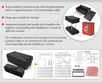 Comptoir portable pliable en tissu imprimé sur mesure pour salons professionnels et événements promotionnels
