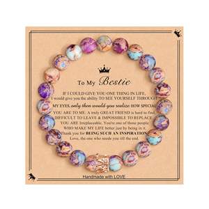 Moda 59 estilos piedra Natural Besties <span class=keywords><strong>amistad</strong></span> pulsera curación piedra corona pulsera para regalo del Día de San Valentín - Product Image 2