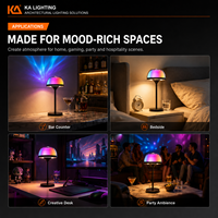Lampe de table projecteur Aurora, lumière de nuit intelligente RGB, synchronisation musicale, CCT réglable, commande tactile, télécommande, application, pour chambre à coucher, méditation