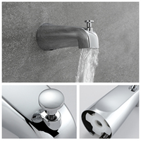 Kits de ajuste de grifo de ducha de baño oculto montado en la pared con válvula de equilibrio de presión de latón y Caño de bañera con desviador