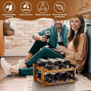 Wooden Wine Rack Double Layer Desktop Storage For Living Room <b>Bar</b> Counter Durable Organize Multi Layer Display <b>Shelf</b> - Product Image 3