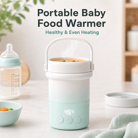 Chauffe-biberon portable détachable Babytop, chauffe rapidement, rechargeable par USB, sans BPA, avec écran numérique