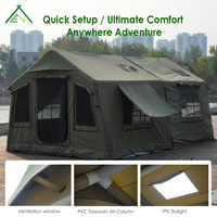 Tente de camping gonflable Litai Antour AT8+8 en coton, imperméable >3000 mm, résistante aux UV, quatre saisons, une chambre, un salon, 5-6 personnes