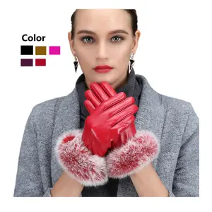 Guanti moda personalizzati nuovo arrivo stile moda guanto in vera pelle vera pelle di montone donna pelliccia di volpe guanti da guida per auto