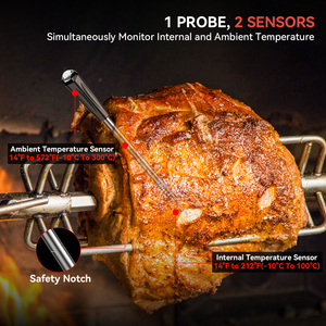 Prix de liquidation : Thermomètre à viande sans fil intelligent avec sonde ultra-fine pour la cuisson, le barbecue, le fumoir, compatible iOS et <span class=keywords><strong>Android</strong></span> - Product Image 4