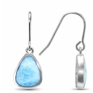 Aretes de Larimar Pulido y Ámbar Dominicano, Tiempo de Entrega de 7 Días - Product Image 2
