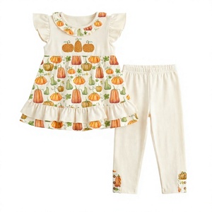 Puresun Set di Abbigliamento per Bambina con Stampa Ricamata di Zucca di Halloween, Produzione Professionale, 8-9 Anni - Product Image 3