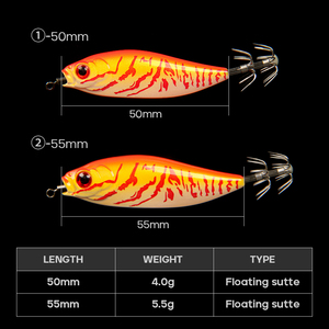 Letoyo UV 50mm/55mm eping Mồi Câu Cá mới cứng Mồi Câu Cá cá rô phi thu hút ABS nổi sutte mực jigs bạch tuộc đồ gá lắp biển - Product Image 5