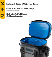 Sac isotherme portable en TPU souple pour 20 canettes, imperméable, étanche, avec fermeture éclair, pour le camping, le pique-nique, la plage, les boissons