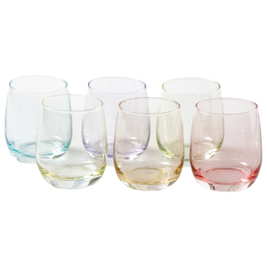 Set di 6 bicchieri retrò colorati assortiti CC360 - Product Image 1