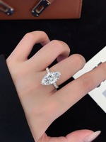 Ensemble de bagues de fiançailles et de mariage de luxe en or massif 14k 18k avec diamant de laboratoire certifié IGI de 5 carats taille marquise, bijoux de mode