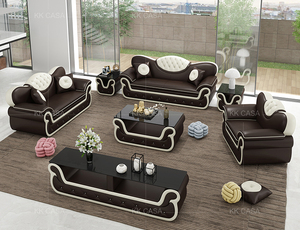 Della fabbrica del Commercio All'ingrosso set di divani in pelle marrone e bianco divano in pelle set for living room 123 sezionale divano In Tessuto set - Product Image 2