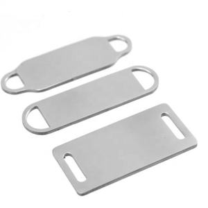 义乌赛隆不锈钢手镯连接器，带2圈定制形状圆形矩形板宠物ID滑梯狗牌 - Product Image 1