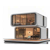 Kit de maison préfabriquée en conteneur d'acier, design inspiré des cabines Apple, pour hôtels, bureaux à domicile et logements