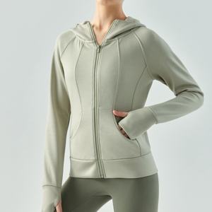 Logo personnalisé Nouveaux manteaux athlétiques à capuche avec fermeture éclair pour femmes, vêtements de sport chauds, veste de course avec fermeture éclair complète et sweat à capuche - Product Image 1