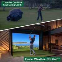 Golf Usage Domestique Bon Enclos Cadre Cabinet Frapper Impact Personnalisé Sim Net Vente Extérieur Familial Golf Simulateur Enclos