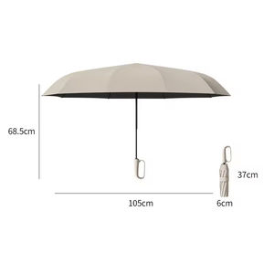 <span class=keywords><strong>Parapluie</strong></span> triple pliant automatique à stockage rapide haute résistance pour adultes <span class=keywords><strong>Parapluie</strong></span> à boucle à anneau rotatif moderne à nervures 10K - Product Image 6