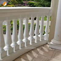 Pilier d'escalier en marbre personnalisé décoratif sculpté à la main en pierre naturelle