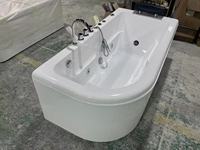Baignoire à remous intérieure HG avec jets de massage SPA, baignoire carrée avec porte en verre et robinet de douche