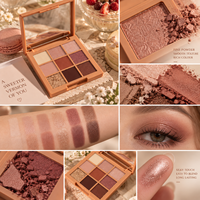 Palette de fards à paupières 9 couleurs, haute pigmentation, finition mate, scintillante, multi-finitions, légère, marque privée, OEM, ODM, maquillage cosmétique