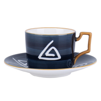 Populaire Japanse Handgeschilderde Onderglazuur Bone China Thee Kop En Schotel Keramische Porselein Koffie Met Lepel