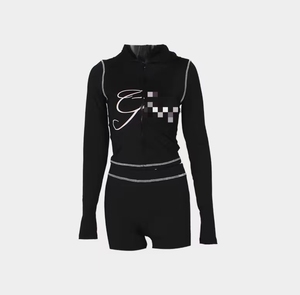 Conjuntos Casuales para Mujer, Conjuntos de Primavera y Otoño de Alta Calidad, Top Corto y Pantalones Cortos, <span class=keywords><strong>Ropa</strong></span> Casual para Mujer con Capucha y Corte Ajustado - Product Image 5