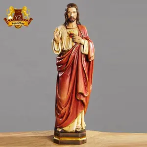 Estatua religiosa de tamaño natural al por mayor estatua de santo católico Sagrado Corazón de Jesucristo