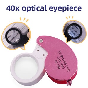 Loupe <span class=keywords><strong>de</strong></span> Bijoutier Pliante 40X en Alliage d'Aluminium avec Éclairage LED pour la Collection et l'Appréciation <span class=keywords><strong>de</strong></span> Bijoux Anciens, Diamants et Pierres Précieuses - Product Image 1