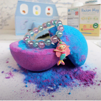 Vente chaude de boule de sel de bain cadeau personnalisé coloré bain moussant effervescents avec bombe de bain perle avec des jouets