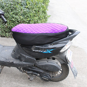 Housse de siège de scooter doublée en polaire, velours violet, noir, marron, protection chaude pour la conduite en extérieur, différentes tailles 60 70 80 cm - Product Image 3