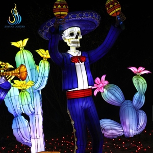 Lanterne géante de festival du Jour des Morts mexicaine avec squelette <span class=keywords><strong>musicien</strong></span> et guitare pour décoration d'Halloween - Product Image 3