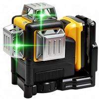 Niveau laser auto-nivelant Sunjoy haute précision 12 lignes vertes avec batterie Li-Ion 360° pour usage intérieur/extérieur, bricolage et industriel