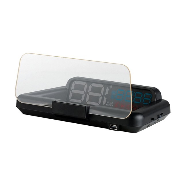 Car HUD Head up Display High Definition Speedometer Car Safe Driving Computer Speed and Voltage Alarm for All Vehicles, 3D Refle
