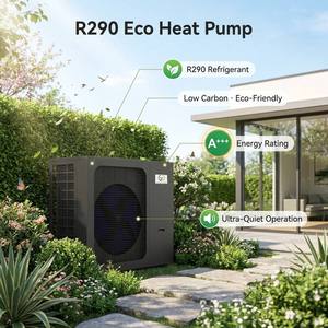 Pompe à chaleur air-<span class=keywords><strong>eau</strong></span> <span class=keywords><strong>électrique</strong></span> tout-en-un GTGLOBE R290 9kW, contrôlée par application, onduleur DC, chauffage, refroidissement, ECS, certifiée CE, extérieure - Product Image 1