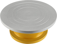 Bview Art 23/30CM Argent Ronde Céramique Platine Sculpteur Poterie Outil Papier Matériel Poterie Bande Roue pour Modélisation