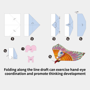 Vente flash - Jeu d'<span class=keywords><strong>origami</strong></span> d'avion à faire soi-même pour enfants, papier pliable 3D simple face - Product Image 2