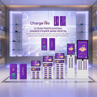 Kiosque de divertissement avec 20 emplacements pour la location de batteries externes, station de partage de batteries externes avec écran, pour usage commercial extérieur, recharge facile