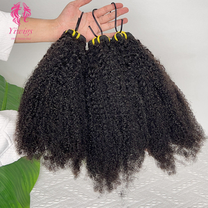 Extensiones de Cabello Humano <span class=keywords><strong>Afro</strong></span> Rizado 12A, Paquetes de Cabello Humano <span class=keywords><strong>Afro</strong></span> Rizado 4C con Doble Trama, Extensiones de Cabello Humano Virgen al por Mayor - Product Image 1