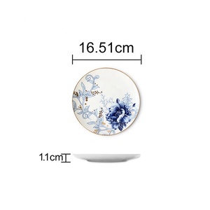Western Dinnerware <b>Sets</b> Classic Dinnerware <b>Set</b> Plate Table Setting <b>Ceramic</b> Wholesale Luxury Wedding Round On-glazed Ukraine Blue - Product Image 6