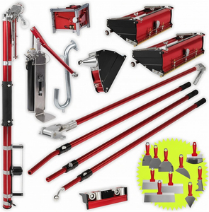 Outils de finition et de collage de plaques de plâtre en métal de qualité supérieure, durables, ensemble complet avec racloir et lame flexible - Product Image 1